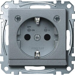 Merten SCHUKO-Steckdose MEG2304-0460 aluminium System M