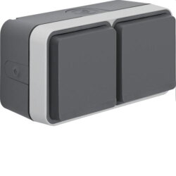 Berker Doppelsteckdose M32fach W.1 grau