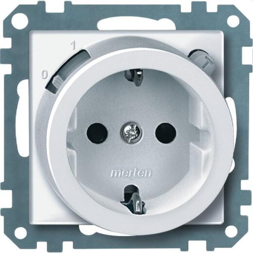Merten FI-Schutz-Steckdose 233825 aktivweiss glaenzend System M