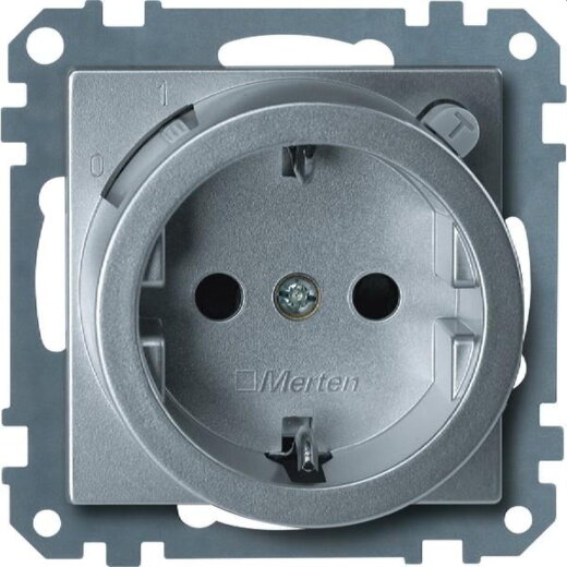 Merten FI-Schutz-Steckdose 232860 aluminium