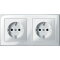 Merten SCHUKO-Doppel-Steckdose MEG2328-1419 polarweiss glaenzend