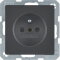 Berker SCHUKO-Steckdose M36768766086 anthrazit samt