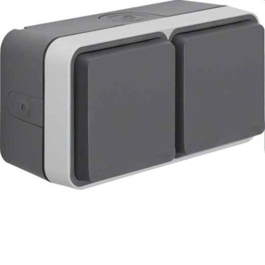 Berker SCHUKO-Doppel-Steckdose M347753525 lichtgrau