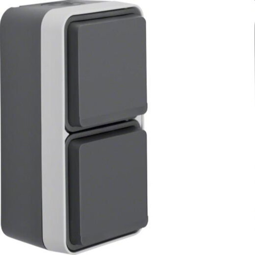 Berker SCHUKO-Steckdose M347703525 2fach senkrecht lichtgrau