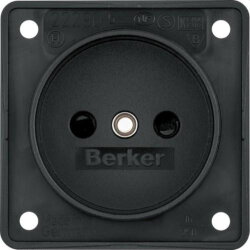 Berker Steckdose M39619405 ohne Schutzkontakt schwarz matt