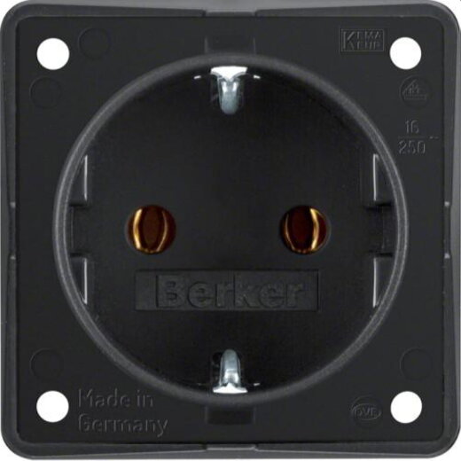 Berker SCHUKO-Steckdose M3947782503 schwarz matt