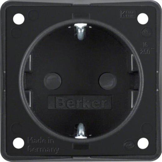 Berker SCHUKO-Steckdose M3947792503 schwarz matt