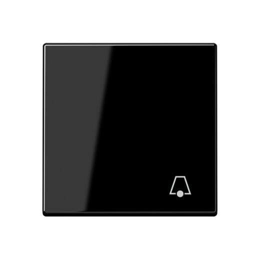 Jung Wippe 1fach, Symbol Klingel, Thermoplast, Serie A, schwarz A590BFKSW