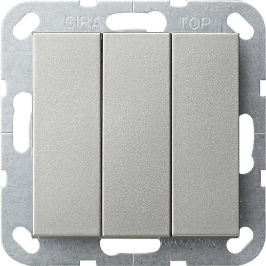Gira Wippschalter 2832600 BS 3fach AusWe Sys. 55 Edelstahl 2832600