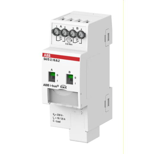 ABB Stotz-Kontakt Schaltaktor SA/S2.16.6.2 2fach C16A m.Energief. REG