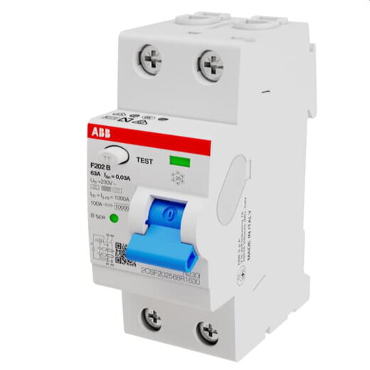 ABB Stotz-Kontakt FI-Schutzschalter F202B-63/0,03 2P B63A 30mA 3kA 2TE