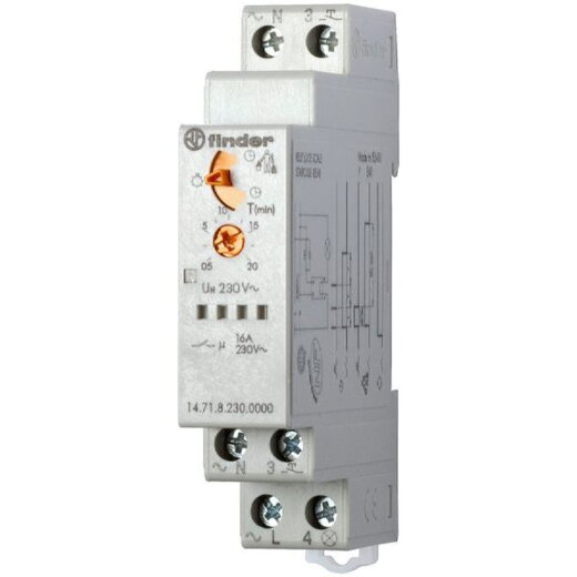 Finder Treppenhaus-Lichtautomat 1S 16A 230VAC Service-Funktion