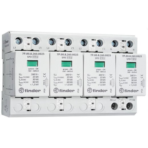 Finder SPD Überspannungsableiter 7P.05.8.260.1025 Typ 1+2 3phasig