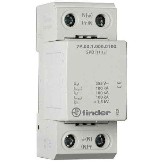 Finder SPD Überspannungsableiter 7P.09.1.255.0100 Typ 1 Funkenstrecke