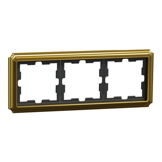 Merten Rahmen D-Antik Metallrahmen 3-fach 24k gold
