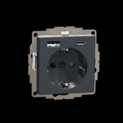 Merten Steckdose SCHUKO USB A+C 3A Anthrazit System M