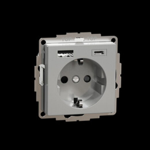 Merten Steckdose SCHUKO USB A+C 3A Aluminium System M