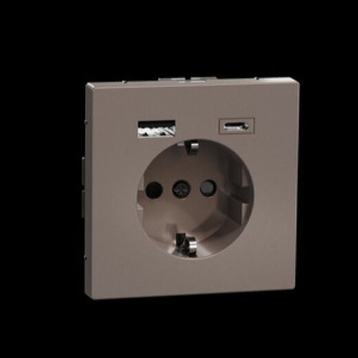 Merten Steckdose SCHUKO USB A+C 3A Mocca Metallic System Design