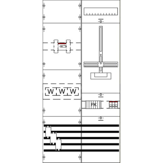 ABB Striebel & John KA4261 Mess- und Wandlerfeld BH3-2FB vorverdrahtet mit Zählerkreuz