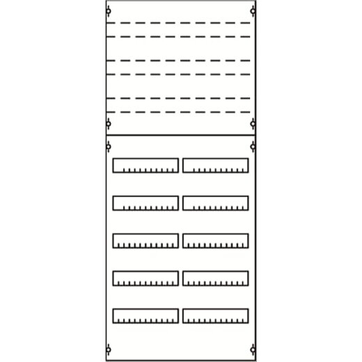 ABB Striebel & John 2V4KA Reiheneinbaugeräte-Modul Reihenabstand 125mm, 8RE / BH4, 2FB