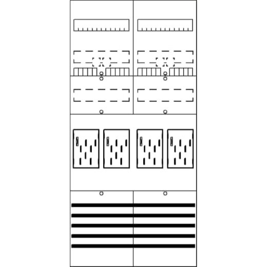 ABB Striebel & John BF27B4 Zählerfeld 7RE 4Z vorverdrahtet mit BKE-I