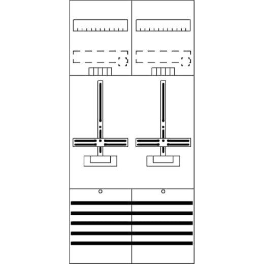 ABB Striebel & John DF27B2 Zählerfeld 7RE 2Z vorverdrahtet mit Zählerkreuz