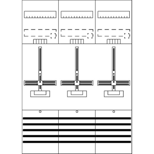 ABB Striebel & John DF37B3 Zählerfeld 7RE 3Z vorverdrahtet mit Zählerkreuz