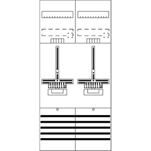 ABB Striebel & John DF27P2 Zählerfeld 7RE 2Z vorverdrahtet mit Zählerkreuz