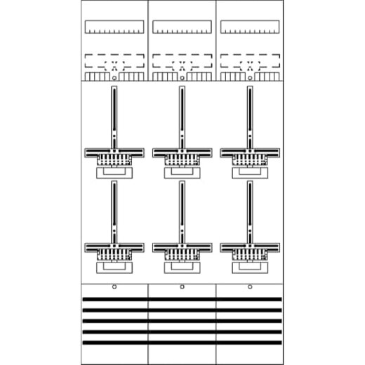 ABB Striebel & John DF39P6 Zählerfeld 9RE 6Z vorverdrahtet mit Zählerkreuz