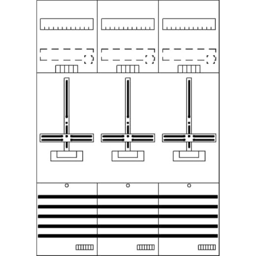 ABB Striebel & John DF37G3 Zählerfeld 7RE 3Z vorverdrahtet mit Zählerkreuz