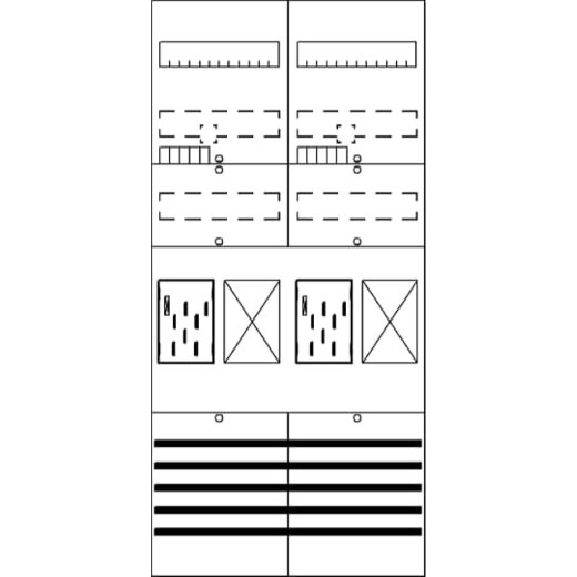 ABB Striebel & John BF27C22 Zählerfeld 7RE 2Z2R vorverdrahtet mit BKE-I