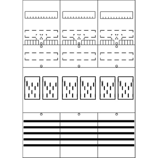ABB Striebel & John BF37C6 Zählerfeld 7RE 6Z vorverdrahtet mit BKE-I