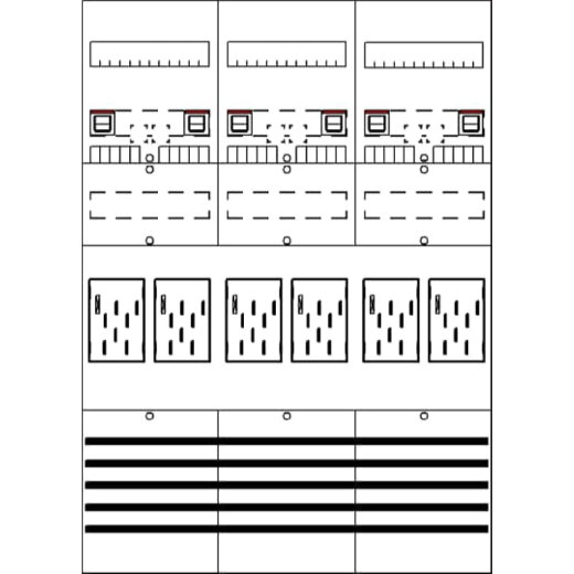 ABB Striebel & John BF37T6 Zählerfeld 7RE 6Z vorverdrahtet mit BKE-I