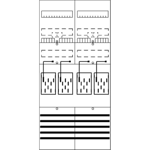 ABB Striebel & John BF27L4 Zählerfeld 7RE 4Z vorverdrahtet mit BKE-I