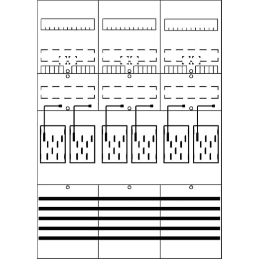 ABB Striebel & John BF37L6 Zählerfeld 7RE 6Z vorverdrahtet mit BKE-I