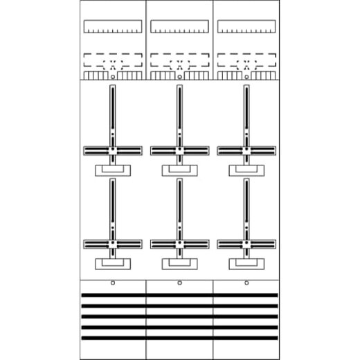 ABB Striebel & John DF39C6 Zählerfeld 9RE 6Z vorverdrahtet mit Zählerkreuz