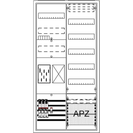 ABB Striebel & John BA27CB6 Komplettschrank, AP BKE-I, A27 1Z1R1V5A2