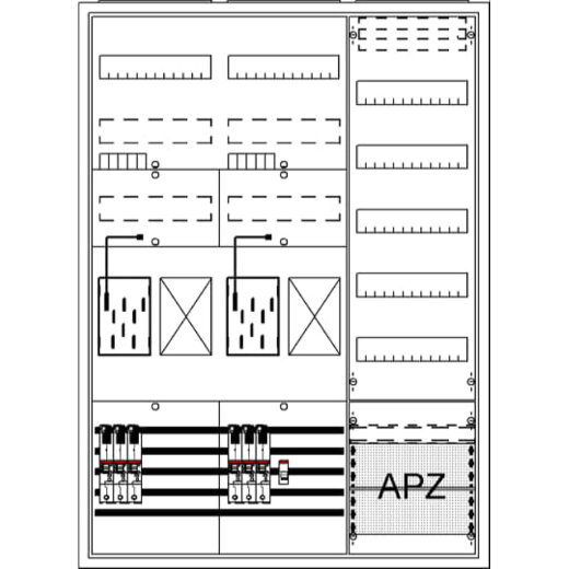 ABB Striebel & John BA37LG4 Komplettschrank, AP BKE-I, A37 2Z2R1V5A2