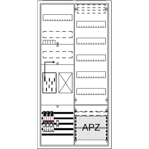 ABB Striebel & John BA27LB4 Komplettschrank, AP BKE-I, A27 1Z1R1V5A2