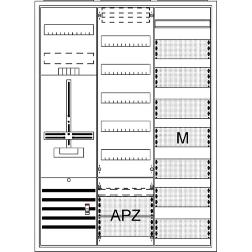 ABB Striebel & John DA37GD Komplettschrank, AP Dreipunkt, A37 1Z1V7M1A2