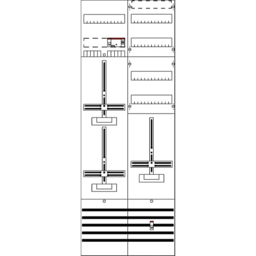 ABB Striebel & John DF29S01 Zählerfeld 9RE 2Z1S+V2 vorverdrahtet mit Zählerkreuz