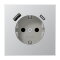 Jung SCHUKO Steckdose 16 A 250 V ~, mit USB-Ladegerät 1 x Typ A + 1 x Typ C, SAFETY+, Serie LS, Aluminium AL1520-15CA