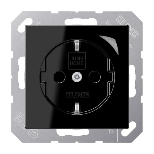 Jung HOME SCHUKO® Steckdose, 16 A 250 V ~, Energy, Schraubklemmen, mit Funktionsanzeige, SAFETY+, Thermoplast, BTA1521SESW