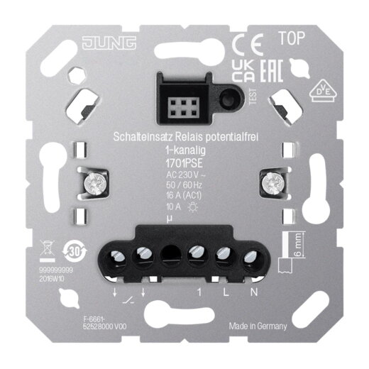 Jung Schalteinsatz Relais, 1-kanalig, mit Nebenstelleneingang 1701PSE