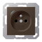 Jung Steckdose, französisch/belgisches System 16 A 250 V ~, mit USB-Ladegerät 1 x Typ C, SAFETY+, Serie A, mokka A1520F-18CMO