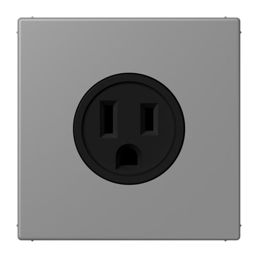 Jung Steckdose, US-Norm NEMA, 15 A 125 V ~, Schraubklemmen, ohne Krallen, Thermoplast lackiert, Serie LS, gris 31 LC521-15203