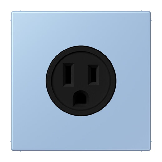 Jung Steckdose, US-Norm NEMA, 15 A 125 V ~, Schraubklemmen, ohne Krallen, Thermoplast lackiert, Serie LS, outremer moyen LC521-15207