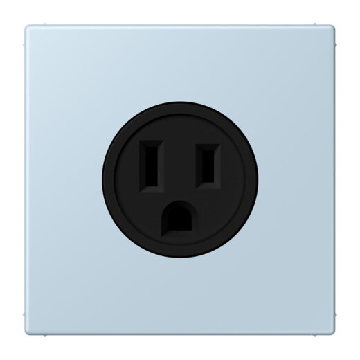 Jung Steckdose, US-Norm NEMA, 15 A 125 V ~, Schraubklemmen, ohne Krallen, Thermoplast lackiert, Serie LS, outremerclair LC521-15208