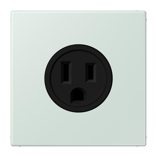 Jung Steckdose, US-Norm NEMA, 15 A 125 V ~, Schraubklemmen, ohne Krallen, Thermoplast lackiert, Serie LS, céruléen pale LC521-15215