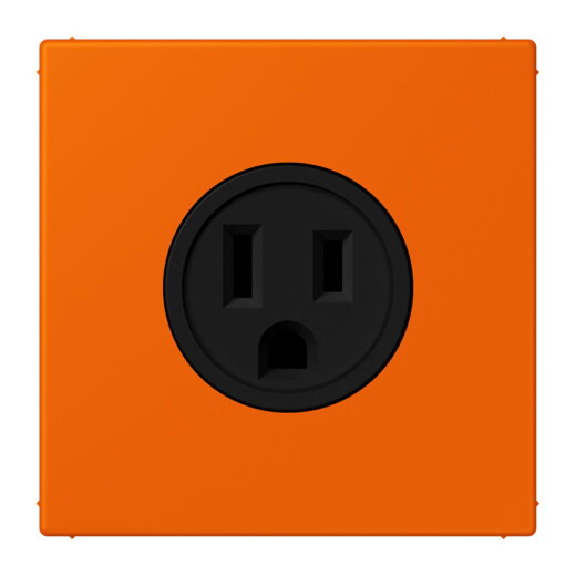 Jung Steckdose, US-Norm NEMA, 15 A 125 V ~, Schraubklemmen, ohne Krallen, Thermoplast lackiert, Serie LS, orange LC521-15224